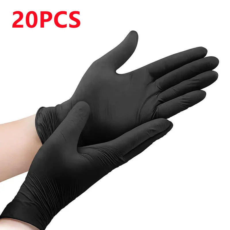 Black Nitrile Disposable Gloves 20/100PCS Latex & Powder Free Non-Sterile Cleaning Gloves for Cooking Household Mechanic Tattoo