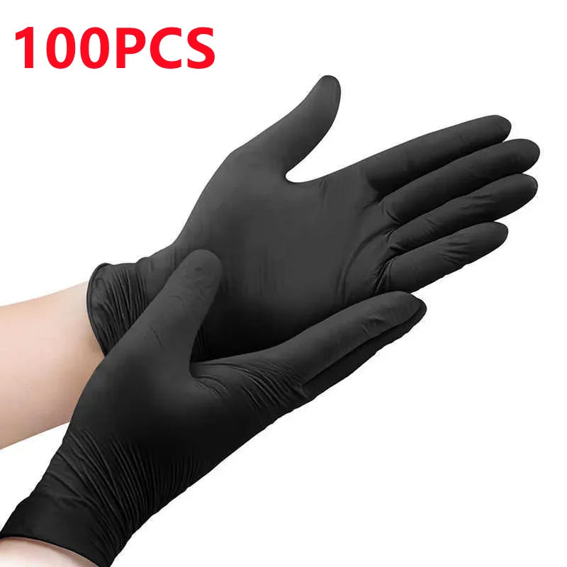 Black Nitrile Disposable Gloves 20/100PCS Latex & Powder Free Non-Sterile Cleaning Gloves for Cooking Household Mechanic Tattoo